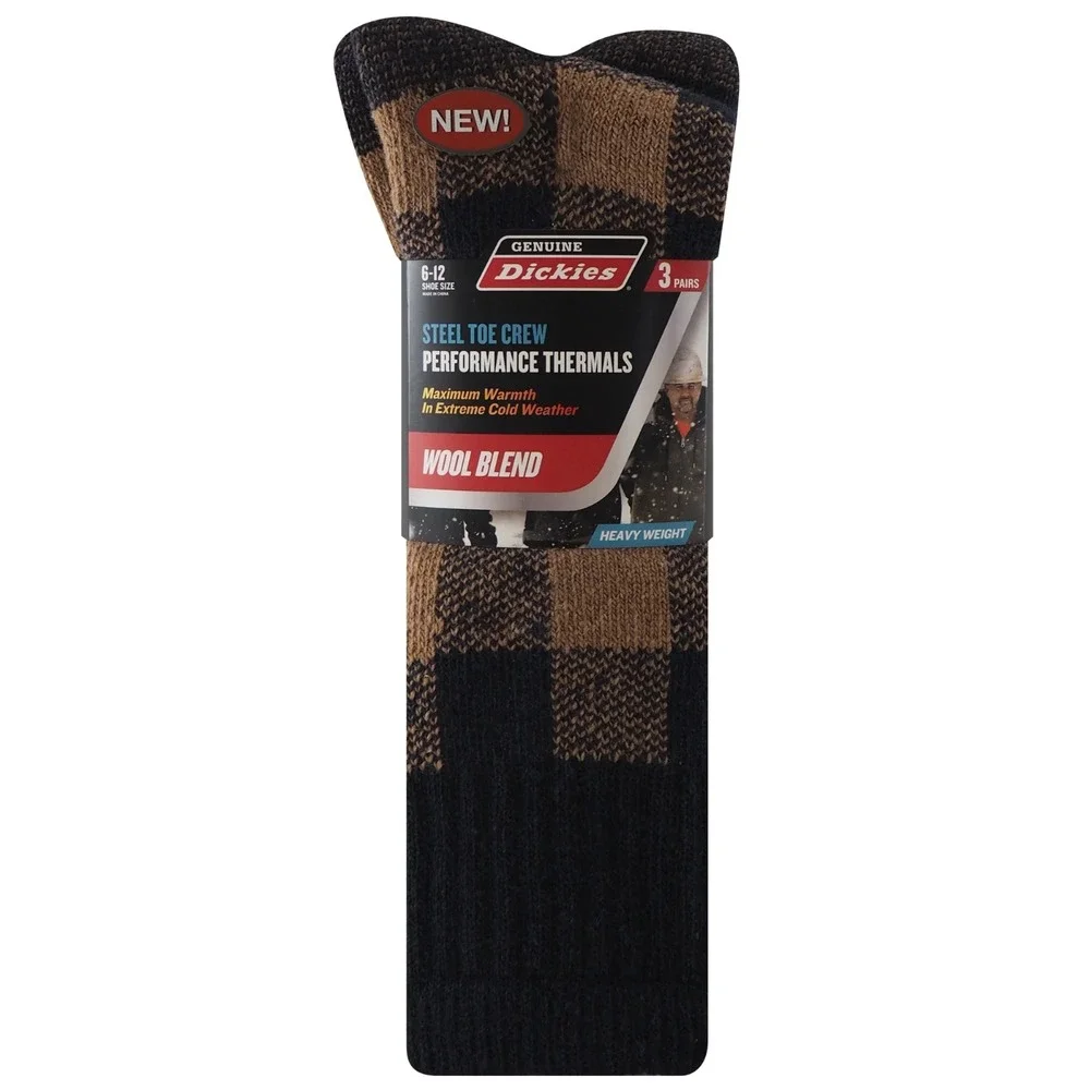 9 Pairs of Genuine Dickies Steel Toe Crew Performance Thermal Socks‎ 3 packs NEW